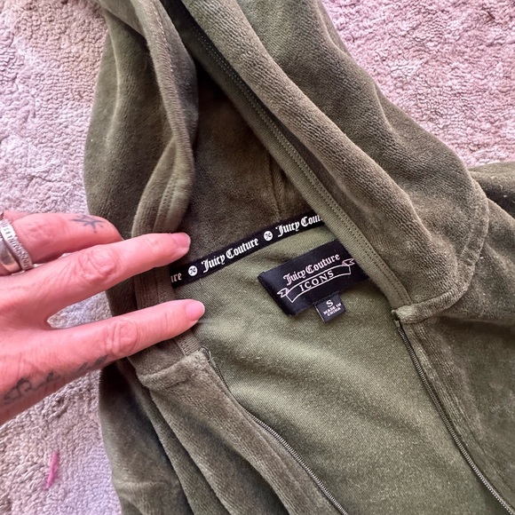 Juicy Couture Olive Green Track Pants & Hoodie Set - Picture 4 of 12